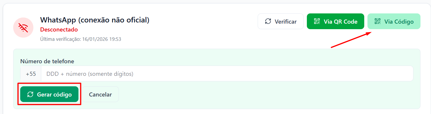 Passo 3B - QR Code ou Pareamento